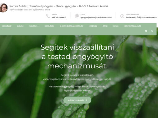 Kardos Márta Természetgyógyász, shiatsu gyógyász és bioáram kezelő