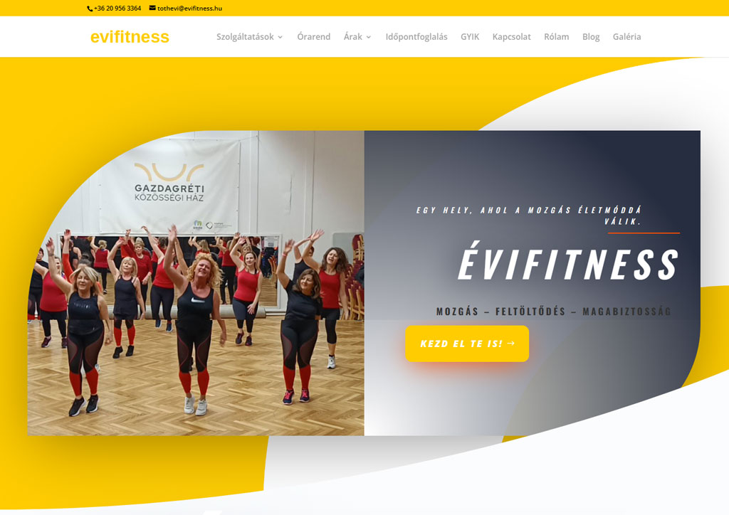 evifitness weboldal